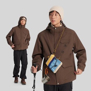 2024秋冬新款户外情侣款三合一抓绒两件套冲锋衣男款登山服女款