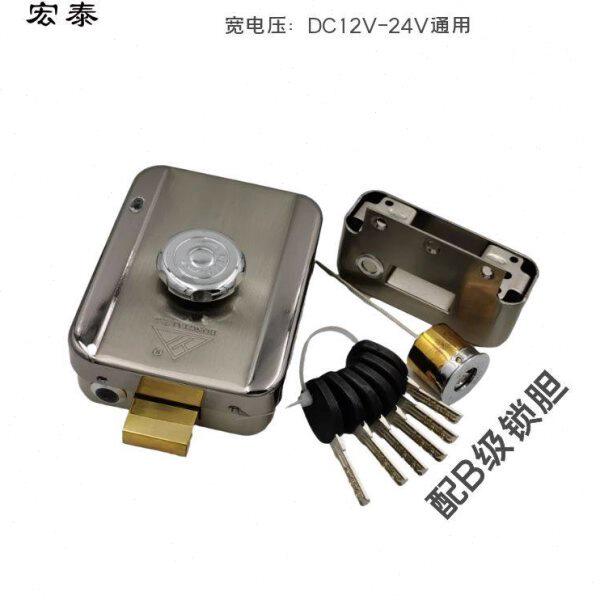 单元门宽电压DC12V24V宏泰灵性锁DJ02配B级防盗锁芯断电锁小区门