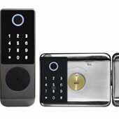 防水涂鸦通通大门老式 智能指纹门锁 不锈钢防盗门双指纹双刷卡密码