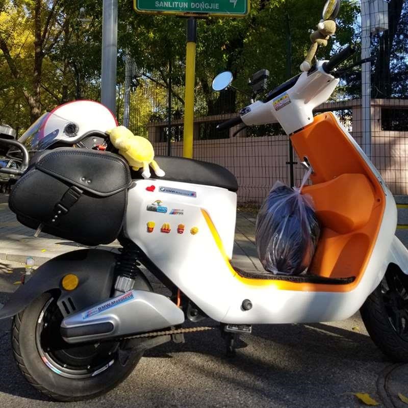 摩托车机车春风狒狒小牛电动车踏板车皮革防水边包挂包马鞍包