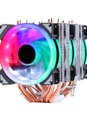 台式机电脑6铜管cpu散热器超静音1366AMD 1700 X79 2011针CPU风扇