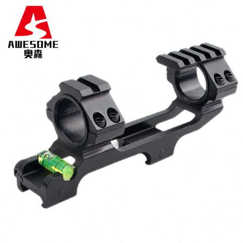 工厂跨境 镂空长款水平仪瞄准镜金属支架 25.4/30mm卡口 20mm导轨