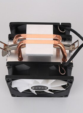 双热铜管cpu散热器 LED炫彩灯发光 单/双9cm风扇多平台可用