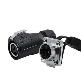 凌科航空插头插座LP16 9芯LED金属内牙母头公座反装