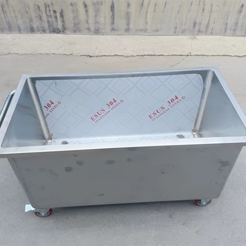 304不锈钢移动式水箱解冻池储物箱清洁桶拖布池工业储水桶手推车