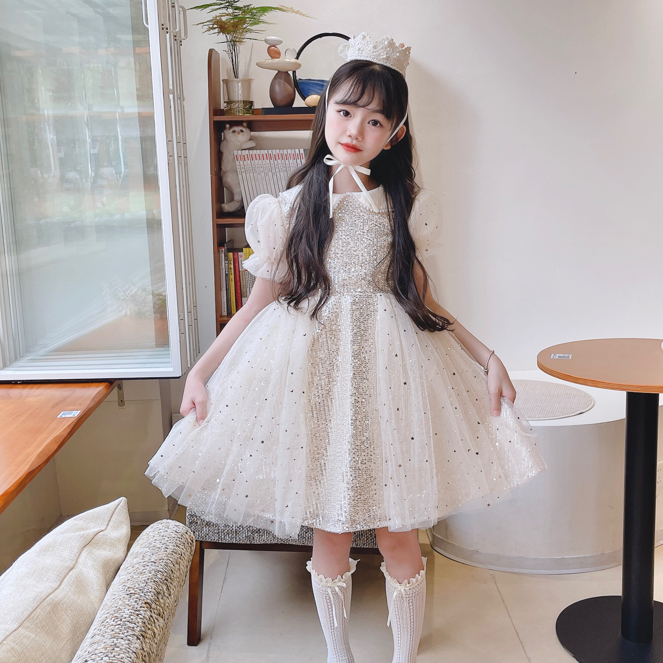 女童生日礼服公主裙夏季儿童高端洋气小主持人花童婚礼钢琴演出服