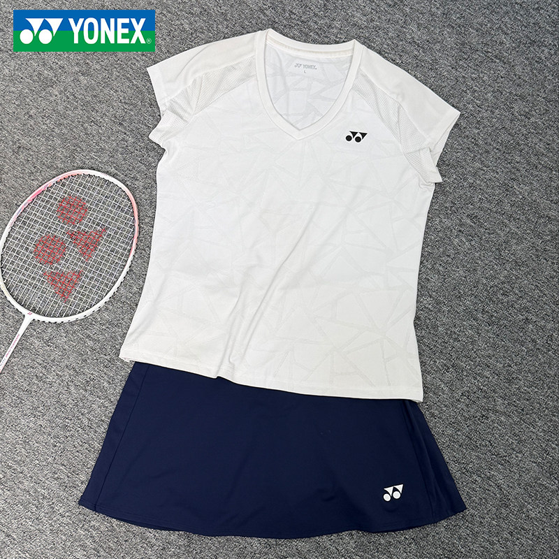 新款YONEX尤尼克斯羽毛球服女短袖yy巨好看速干训练上衣T恤215083