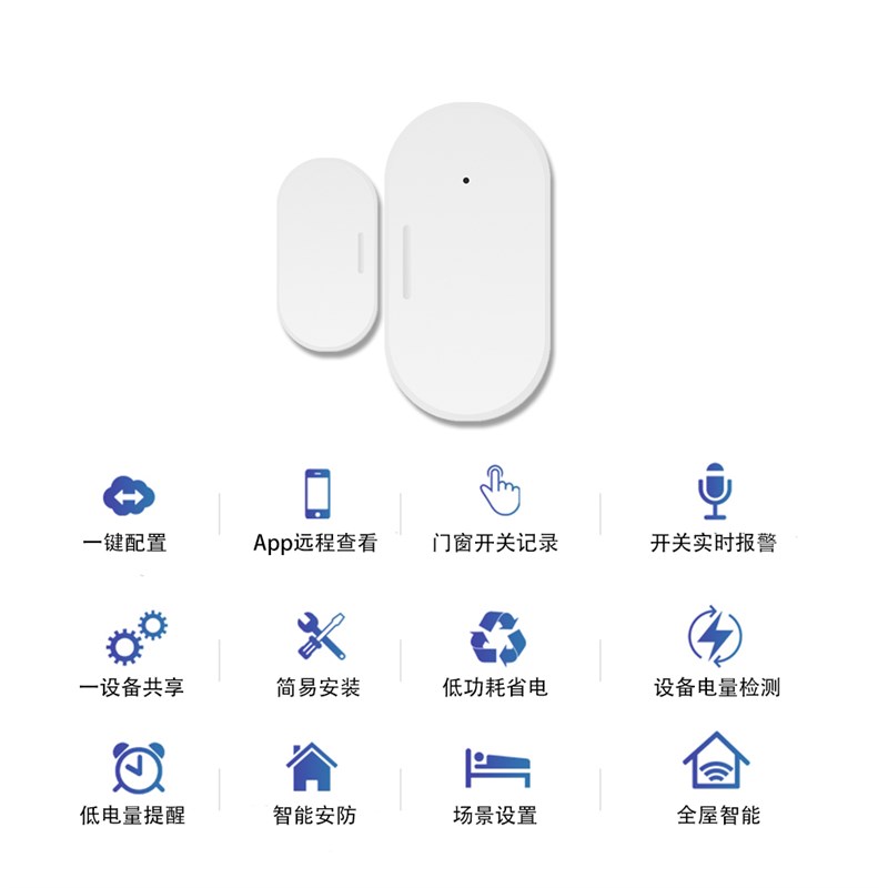 涂鸦ZigBee3.0智能门磁窗磁感测器防盗门窗磁app控制CR2302电池
