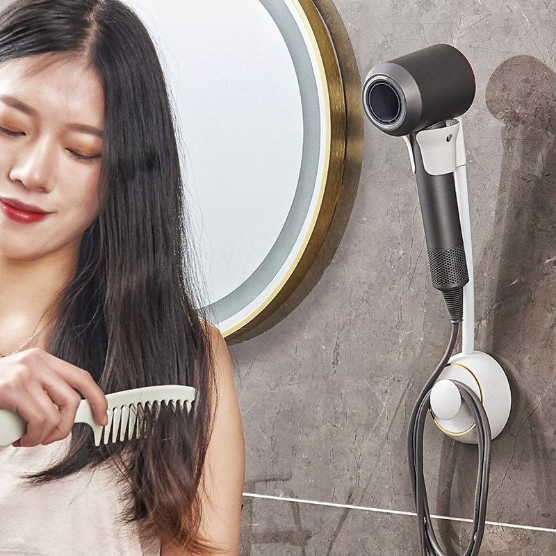 懒人电吹风机架子戴森徕芬支架免打孔手持风筒挂架浴室花洒置物架