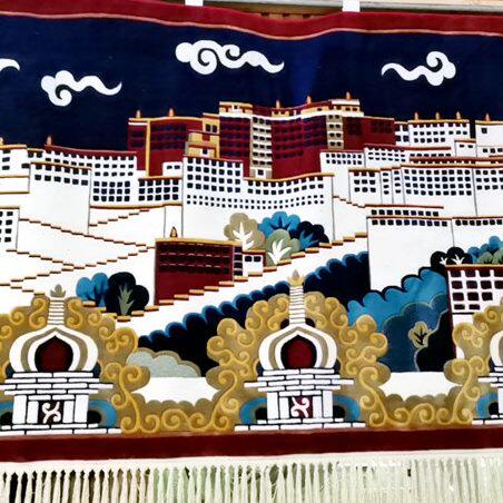 西藏中式羊毛挂毯家用客厅卧室壁毯装饰墙饰挂画包邮结缘