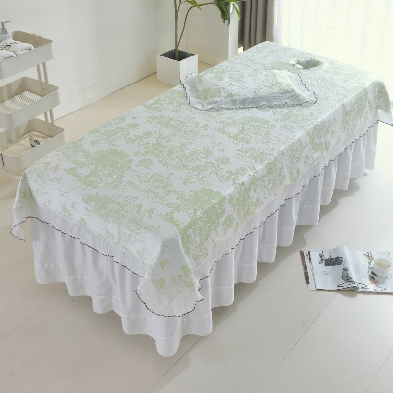 高级感美容院专用凉席按摩床空调席子理疗床单夏季带洞高档可水洗