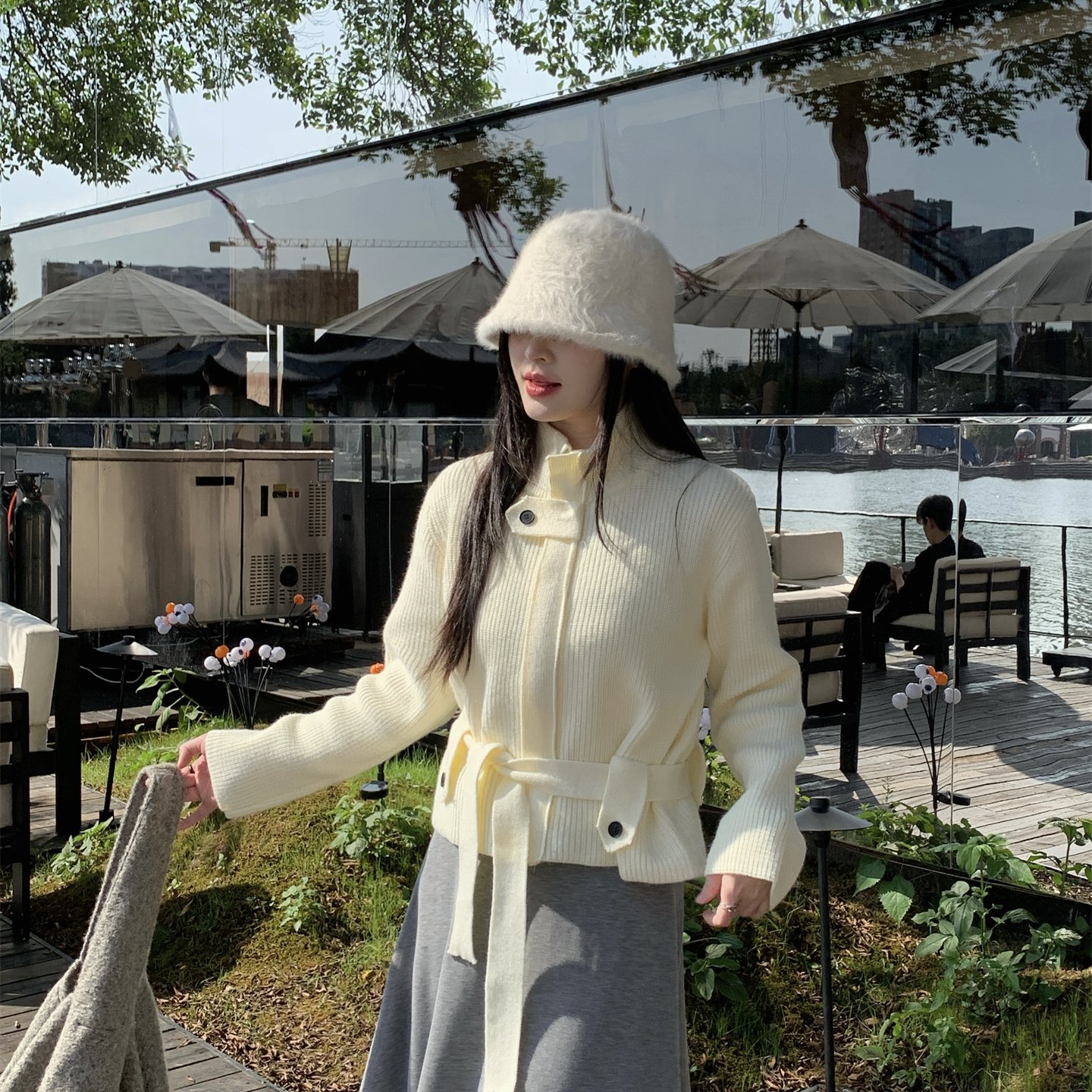 实拍 2025秋冬新款高级感百搭纯色半高领毛衣针织拉链开衫女上衣