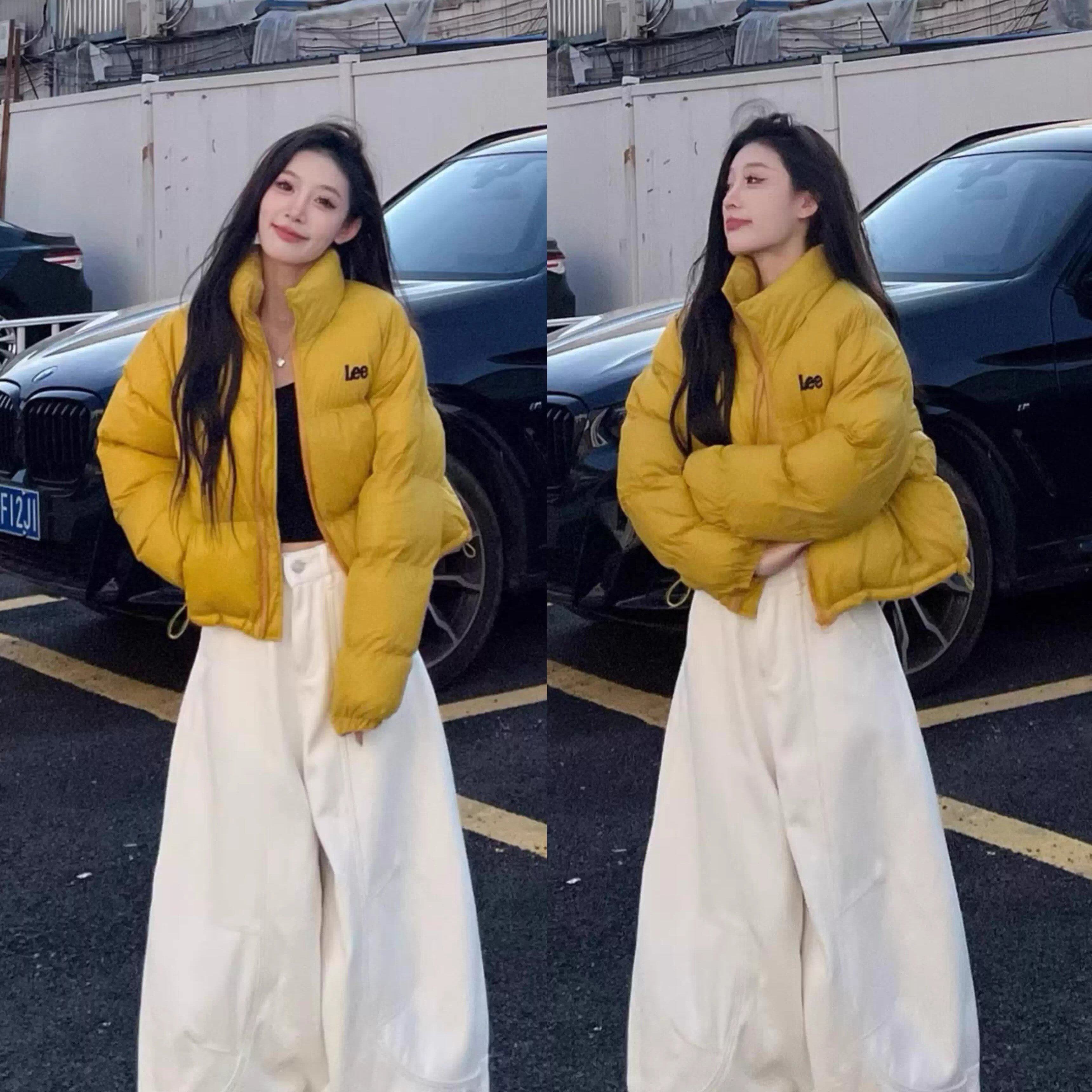 上架72小时有货-秋冬一整套多巴胺立领面包服外套+阔腿裤两件套女