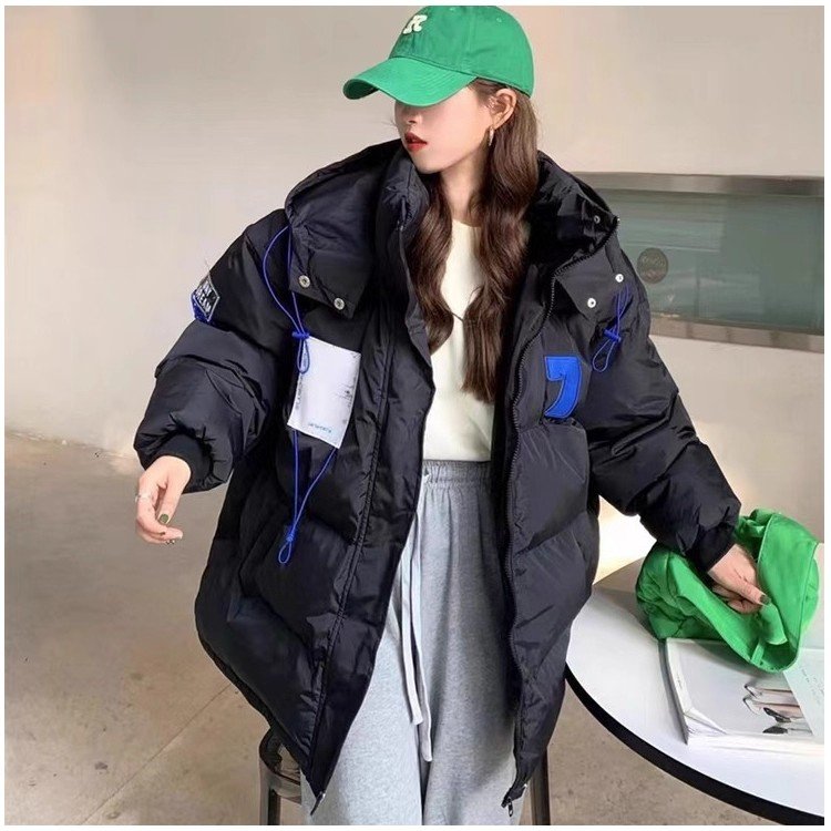 2025新款冬季棉衣加厚羽绒棉服设计感女慵懒风面包服小众连帽外套