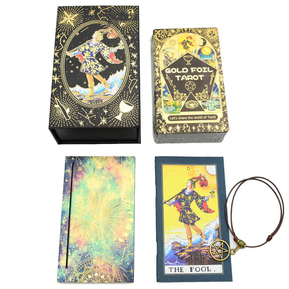 新款黑金韦特金箔塔罗牌Tarot烫金彩印塑料PVC防水桌游图片