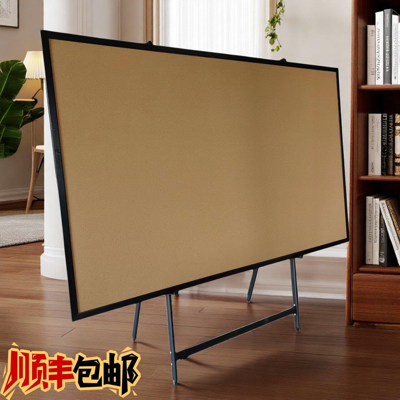 落地可移动宣传栏软木板照片墙万向轮支架公示板留言板展示墙定制