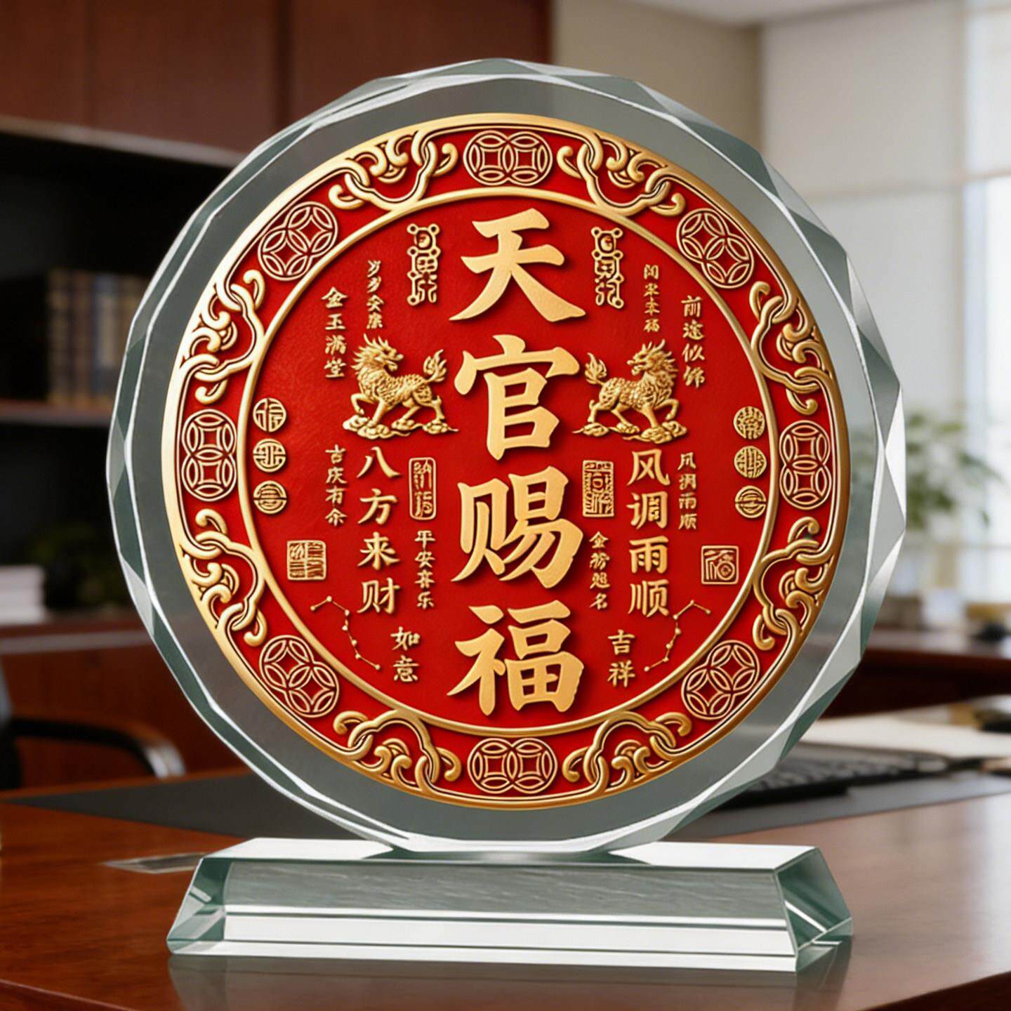 开运水晶摆饰2026新款解决入户门对大门卧室麒麟客厅摆台