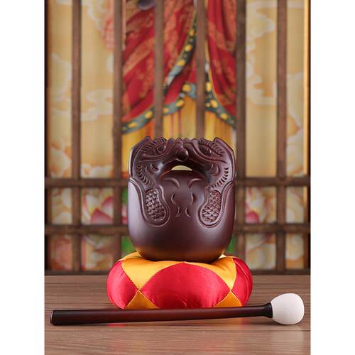 桂柚木木鱼佛门道家法器道观家用解压静心老式大号实木木雕佛具