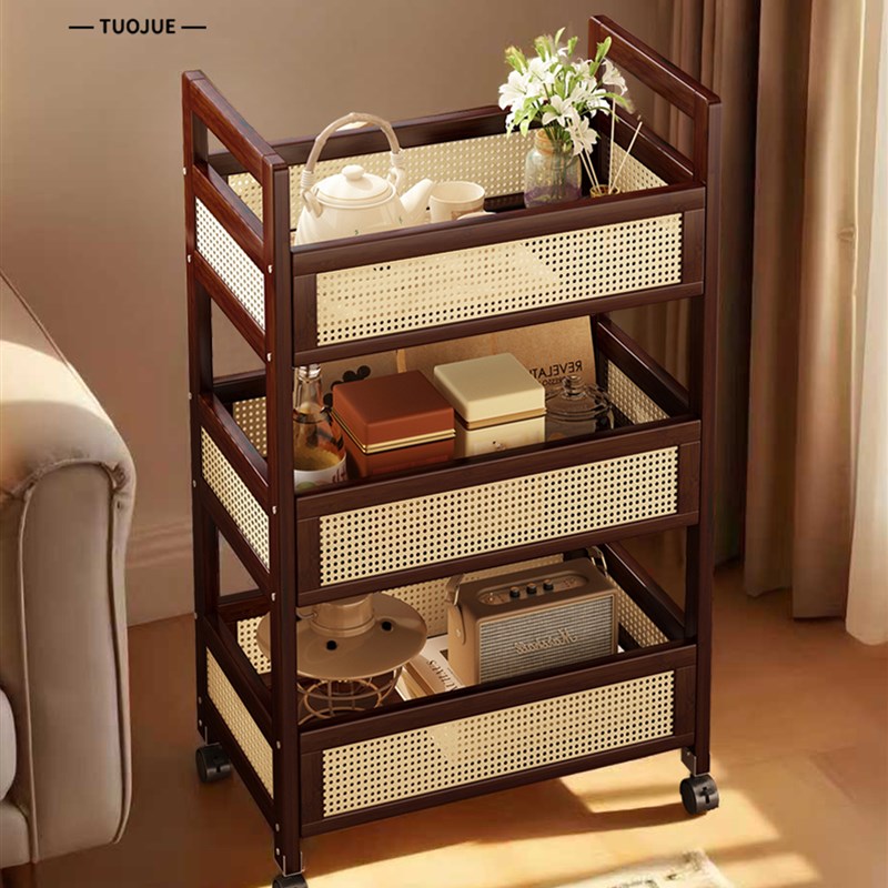 小推车置物架客厅可移动零食杂物收纳架覆古家用多层空间利用神器