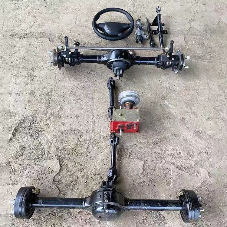 农用两驱四驱车前后桥轮胎行走底盘三轮四轮车变速箱改装小型机械