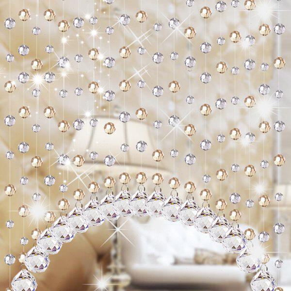 欧式水晶珠帘隔断客厅玄关卧室卫生间餐厅门帘吊帘家用珠链免打孔