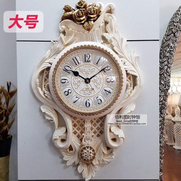 欧式豪华复古钟表客厅创意大气挂钟墙面装饰静音挂表现代摆钟壁钟