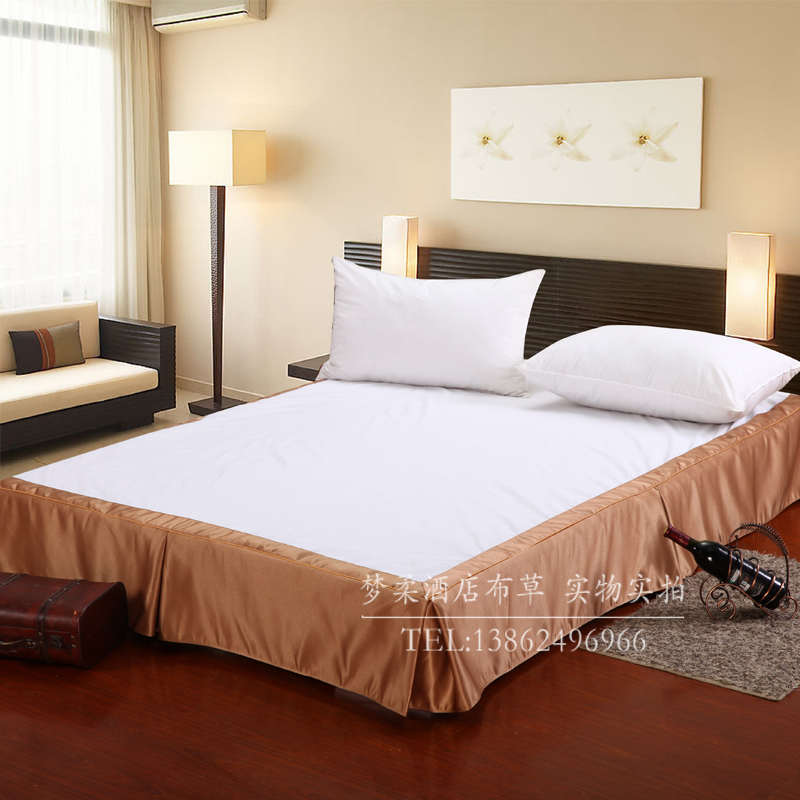 宾馆酒店床e上用品床裙床套床罩酒店床裙罩定做