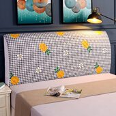 皮床全包简约加厚床头套罩靠背软包卡通弧形防尘罩套罩床头罩木板