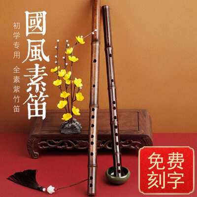 儿童初学入门ECG演奏笛女生专业横紫竹调曲素F乐器老人笛子古风