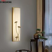 全铜云新中式 饰灯 背景墙石头灯中国风卧室床具壁灯客厅楼梯长条装