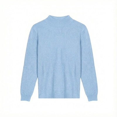 【巴依老爷】极简风半高领毛衣女长袖百搭针织衫温柔慵懒风8818