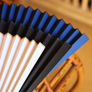 同和纸庄文玩玉竹薄款 白黑色蓝色宣纸素色折扇扇面纸9寸9.5寸小楷