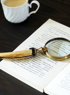 费灵家居进口手工复古风格样板间书房装饰放大镜摆件摆设长辈礼品