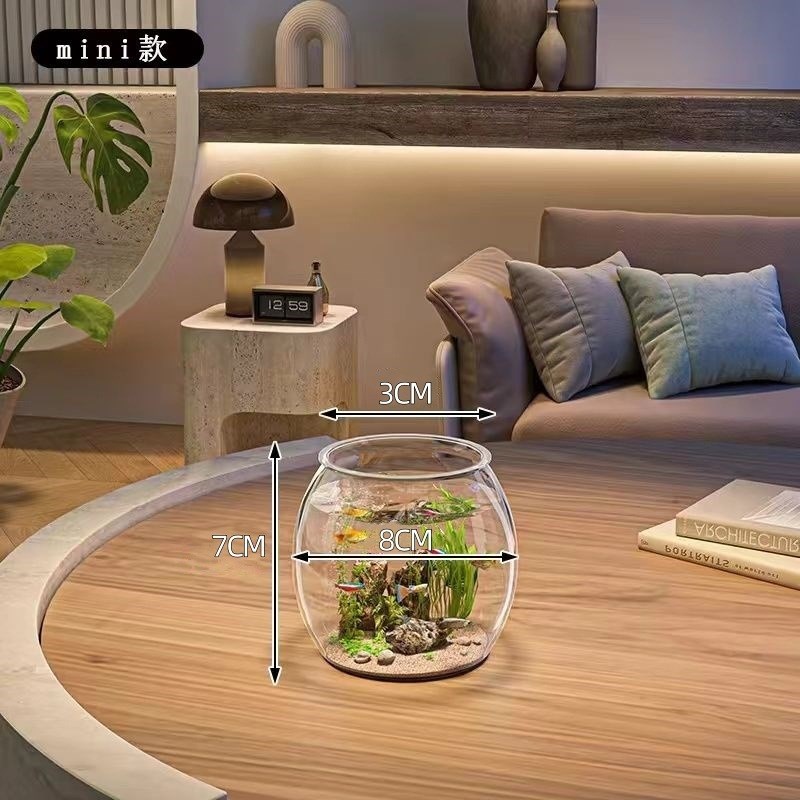 高透鱼缸塑料一体成型彷玻v璃防摔耐摔不坏客厅小型桌面生态缸