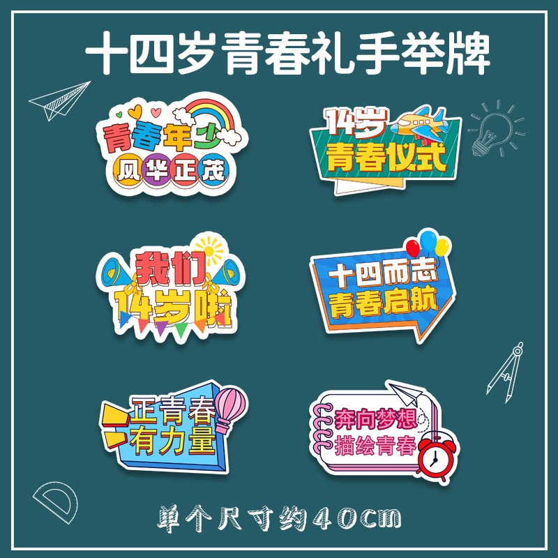 2025年初中生14岁青春仪式手持牌学校活动打N卡拍照道具KT板手举