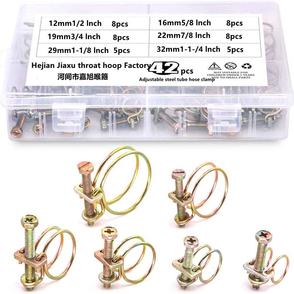 热卖双丝软管夹 水管煤气罐钢丝卡箍 双钢丝  消防水带钢丝箍