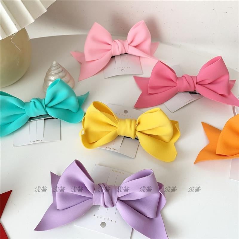 甜美公主立体粉色蝴蝶结芭比风发夹头饰网红顶夹少女马尾卡子发卡