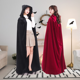 万圣节儿童成人表演服装披风带连帽魔法师死神男女巫师袍斗篷披肩