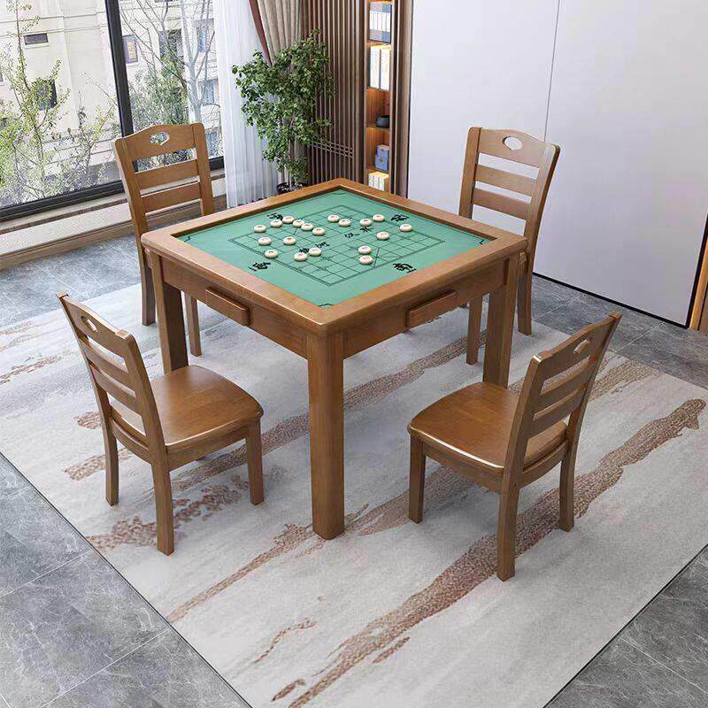 中式实木棋牌桌四方桌手搓麻将桌专用打牌桌子扑克桌象棋桌椅组合