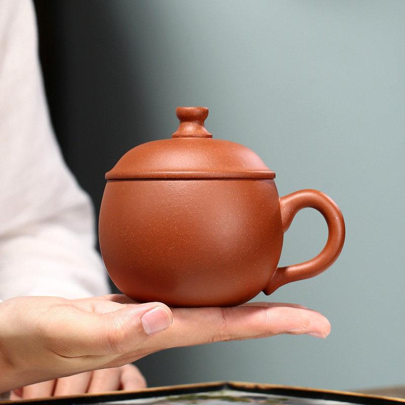 宜兴紫砂杯纯手工功夫茶小容量茶杯小号带盖杯家用杯子男女士款