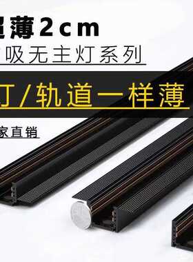 照不梵 磁吸轨道灯超薄矮款黑色智能嵌入式明装预埋客厅无主灯