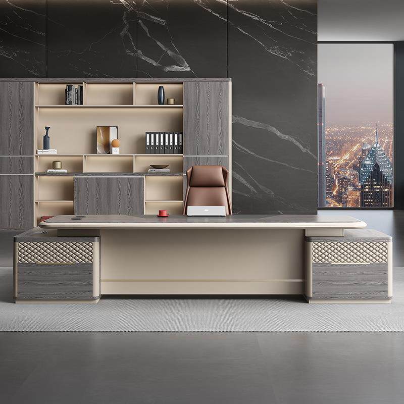 大气总裁老板办公桌董事长大班桌简约现代大班台主管经理桌椅组合