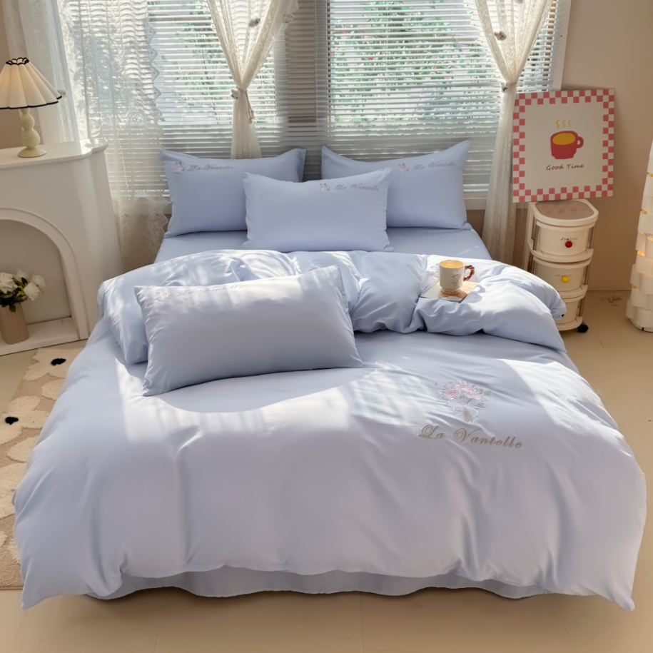 【琪琪家访福利】全棉刺绣四件套-手捧花