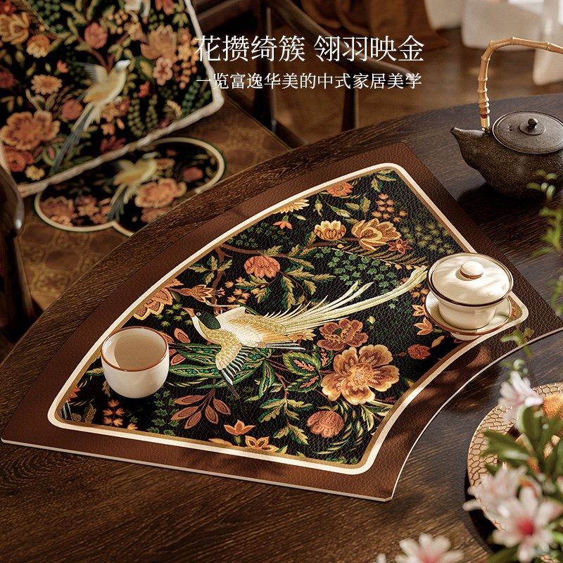中式扇形餐d垫茶杯垫防水防油免洗家用隔热耐高温桌面保护垫梦华,居家布艺,餐垫,淘宝优惠券,粉丝福利购,淘宝优惠卷