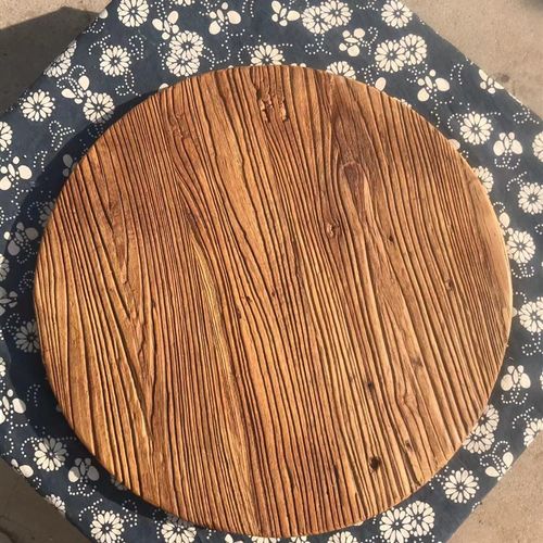 风化老榆木实木圆形台面定制圆桌面板原木折叠圆桌面小茶几圆盘面