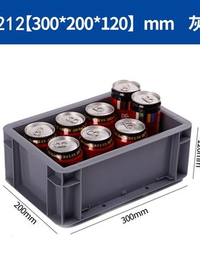 灰色欧标EU箱周转箱过滤箱物流箱加厚带盖五金工具收纳箱塑料盒