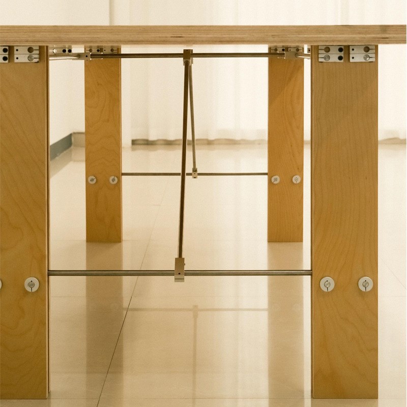 不锈钢光轴桌桦木岛台餐桌家用客厅办公室泡茶台工作台创意海洋板