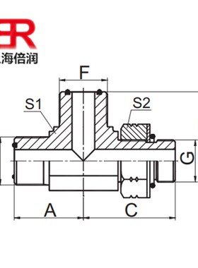 sae520428 fs6804 r5olo 4716ORFS外螺o型圈平面密封AFFO主支三通
