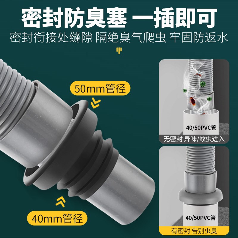 洗脸盆下水管横向防臭洗手盆面盆台上盆管道加长排水管下水器软管