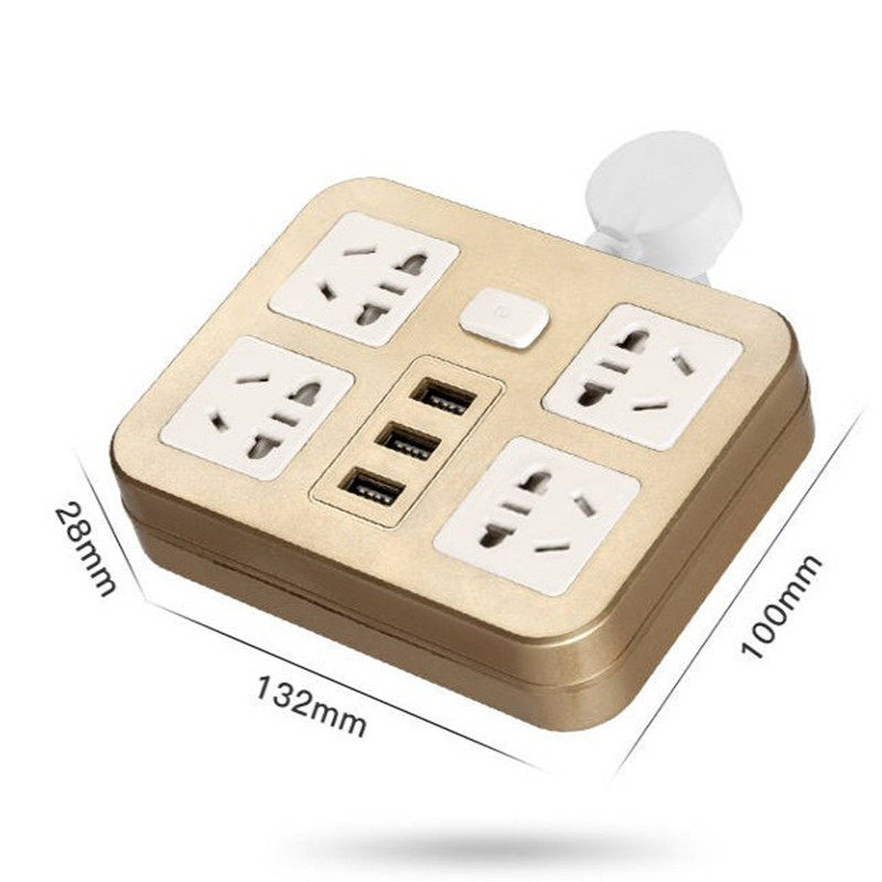 插座转换器家用插多孔插座插排插板多功能一转二多用带线智能USB